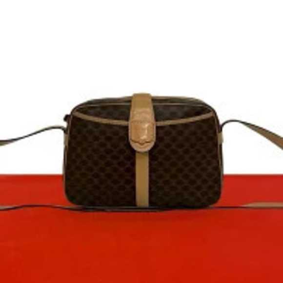 Celine Handbags - Celine Macadam Blazon Triomphe Leather Shoulder Bag Pouch Clutch Brown
